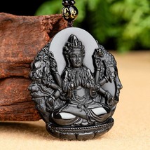 Natural Omphacite A Grade Genuine Burma Black Jadeite Jade Chinese Zodiac Patron - £70.03 GBP