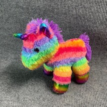 Unicorn Rainbow 12” Plush Multi Color Stuffed Animal Toy Big Eyes Girls Play - £11.10 GBP
