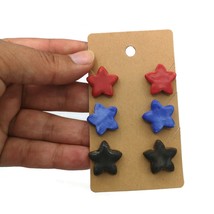 Set Of 3 Star Stud Earrings, Mix and Match Earring Set Celestial Artisan Jewelry - £61.97 GBP