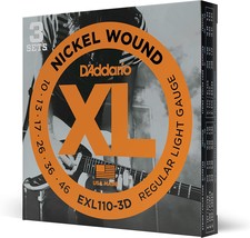 D&#39;Addario Guitar Strings - XL Nickel Electric Guitar Strings - EXL110-3D - - £28.76 GBP