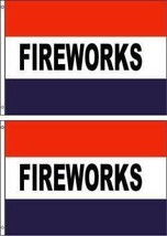 Pair of 3&#39;x5&#39; Fireworks Banner Flags - £7.92 GBP