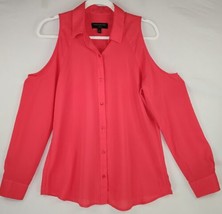 Banana Republic Shirt Womens Small Red Fuchsia Collared Button Up Cold S... - £15.81 GBP