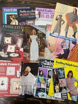 13 Vintage 70&#39;s Crochet Knitting Cross Stitch Pattern Leaflets Bundle Lot #1 - $32.37