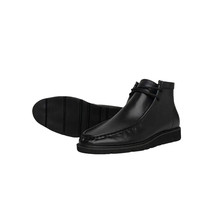 Men's TAYNO Wallabee Chukka Boots Smooth Leather Light Weight Mojave L Black image 5