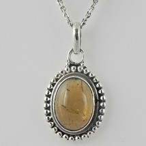 925 Sterling Silver Citrine Gemstone Handmade Pendant Women Fest Gift PS-1922 - £29.04 GBP