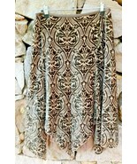 Next Skirt Brown Gold Velvet Burnout Midi Handkerchief Hem Boho Evening ... - £11.67 GBP