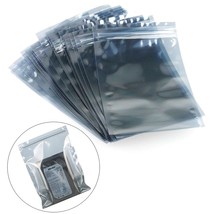 Esd Bag 50Pcs 10X15Cm/4X6Inch Silver Gray Premium Plastic Static-Free Resealable - £15.61 GBP