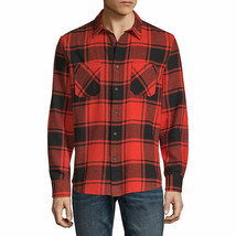 Arizona Men&#39;s Long Sleeve Flannel Shirt X-LARGE Red Buffalo Button Front... - £18.91 GBP