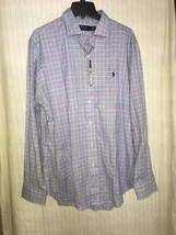 Polo Ralph Lauren Button Down Shirt Blue COTTON MENS SZ XL /TG NEW $118 - $83.01