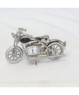 Motorcycle Anolog Desk Clock Mini Quarts Movement Silver  4&quot; x 2&quot; - $22.57 CAD