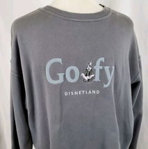 Vintage Disneyland Resorts Goofy Sweatshirt Adult XL Gray Cotton Sewn Graphics - £20.91 GBP