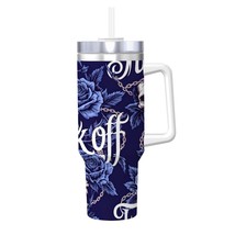 F&#39; OFF  Blue Floral Design, 40oz Tumbler with Handle, FREE SHIP! - $761.26 MXN