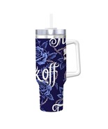 F&#39; OFF  Blue Floral Design, 40oz Tumbler with Handle, FREE SHIP! - $761.26 MXN