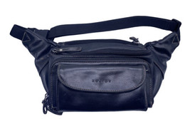 Koltov Fanny Pack Bum Waist Bag Zip Pockets Credit Card Slots Black Leather - £29.75 GBP