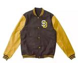 San Diego Padres Varsity Jacket – Brown Wool Body &amp; Yellow Leather Sleev... - $150.00+