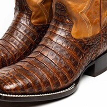 TUCSON Genuine Caiman Belly Skin Cowboy Boot from the Western Collection Aged Ma image 4