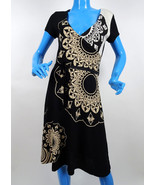 Desigual Mandala Kaleidoscope Slimming Dress M 8 10 Mock Wrap Below Knee... - $53.77 CAD