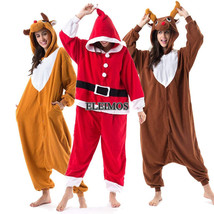 Adult Kigurumi Pajamas Cosplay Cartoon Animal Deer Onesis Christmas Cost... - £20.55 GBP