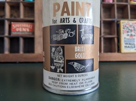 Vintage STAR-E-SEASONS Spray Paint Can ~ Brite Gold ~ Paper Label - £6.33 GBP