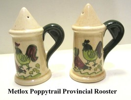 Vintage Metlox Poppytrail Provincial Rooster S &amp; P Salt And Pepper Shaker Set - $14.95