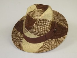 Men's Bruno Capelo Genuine Straw Fedora Hat Cubano CU404 Natural/Brown image 4