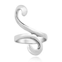 Stylish Sensational Ribbon Swirl .925 Sterling Silver Ring-6 - £13.82 GBP