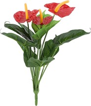Yuehuam Artificial Red Lily Anthurium Flower Bouquet For Wedding Home Garden - £25.57 GBP