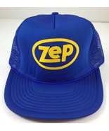 Trucker Style Snapback Hat ZEP Foam Mesh Trucker Blue Yellow Vintage - £11.84 GBP