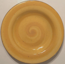 HAUSENWARE Gold Yellow Stoneware Ceramic Swirl Retired Dinner Plate 11.5&quot; New - £12.55 GBP