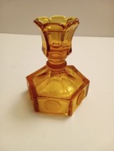 Vintage Fostoria Coin Glass Candle Stick Holder  4.5” Amber - £13.23 GBP