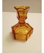 Vintage Fostoria Coin Glass Candle Stick Holder  4.5” Amber - £13.45 GBP