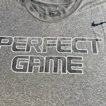 Nike Dri Fit Shirt Men&#39;s Extra Large Perfect Game Grey Swoosh Crew Neck Tee - £8.57 GBP