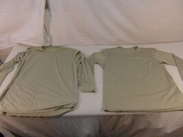 (2) Military GEN III Level 1 Light Tan Silk Thermal Tops Holes / Stainin... - $17.59
