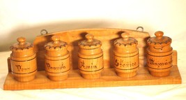 Czech Wooden Spice Rack Counter Top Wall Mount - £31.64 GBP