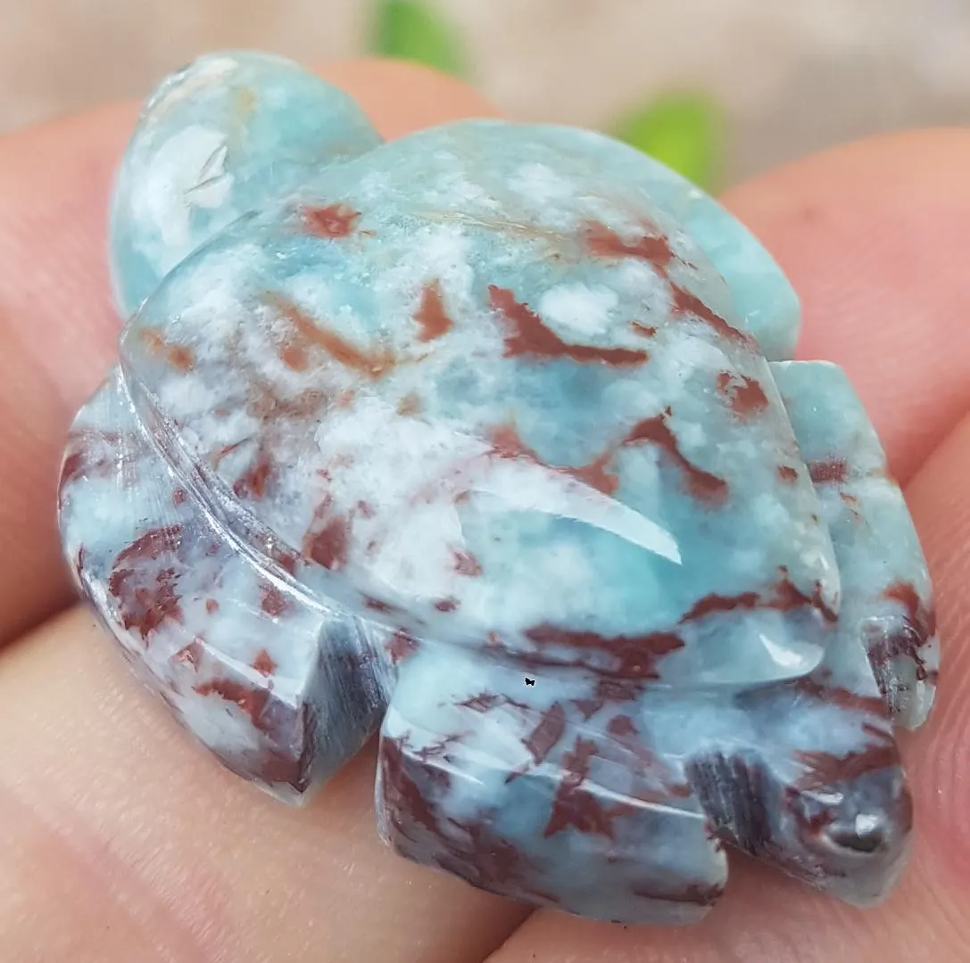 natural blue LARIMAR handcarved Gemstone TURTLE for decoration 19 grams ... - €42,42 EUR natural blue LARIMAR handcarved Gemstone TURTLE for decoration 19 grams ... - €42,42 EUR