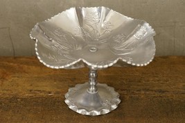 Vintage Cast Metal Tray Aluminum Metalware Footed Compote Rose Flower Pa... - £19.73 GBP