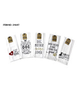 Love My Dog Kitchen Dish Towels Set of 5 Tea 16x28 Linen 100%  Cotton Pu... - $36.66 CAD