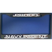 proud navy parent american flag military black license plate frame made in usa - £23.96 GBP