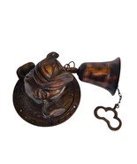Vintage Bulldog Statue Solid Brass Ring Doorbell 5.5&quot; Entry Way Door Han... - $132.66 CAD