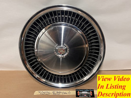 74 Cadillac Fleetwood 15&quot; Turbine Hubcap Wheel Cover W/CREST Wreath Emblem #001 - £108.41 GBP