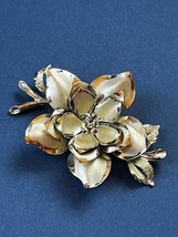 Vintage Coro Signed Marked Large Dimensional Goldtone Flower Brooch Pin – 3 and - £11.71 GBP