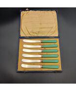 Antique EPNS Butter Knives Set Of 6 Original Box Green Discontinued - €43,28 EUR Antique EPNS Butter Knives Set Of 6 Original Box Green Discontinued - €43,28 EUR