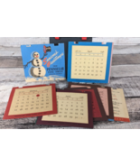 14 Desk Calendar Pages From 1948 Snowman Junk Journaling Crafts 4&quot; x 4 1/4&quot; - £6.29 GBP