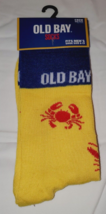 Old Bay Men&#39;s Novelty Crew Socks 1 Pair Yellow Crab Lobsters Shoe Size 6-12 - £9.15 GBP