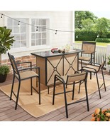 Outdoor Bar Set Table Chairs Stools Patio Furniture Backyard Deck Patio ... - £515.98 GBP