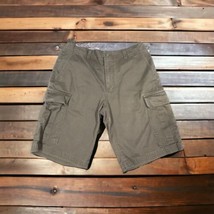 GAP Rugged Cargo Shorts Mens 29 Green Utility Pockets Casual Work Zip Front - $21.30