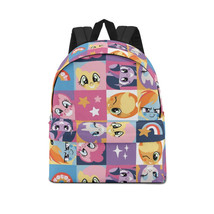 My Little Pony Grid Patch Leisure Canvas Backpack Sport GYM Travel Daypack - £19.97 GBP