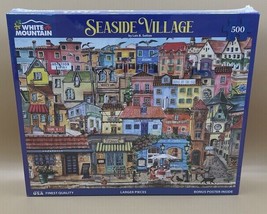 White Mountain 500 Piece Jigsaw Puzzle “Seaside Village” 2022. *NEW* - £14.80 GBP