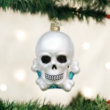 Old World Christmas Skull And Crossbones Glass Halloween Ornament 26081 - £10.35 GBP