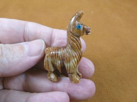 Y-LLA-ST-12) Baby Red Llama Carving Soapstone Stone Peru Figurine I Love Llamas - £6.79 GBP